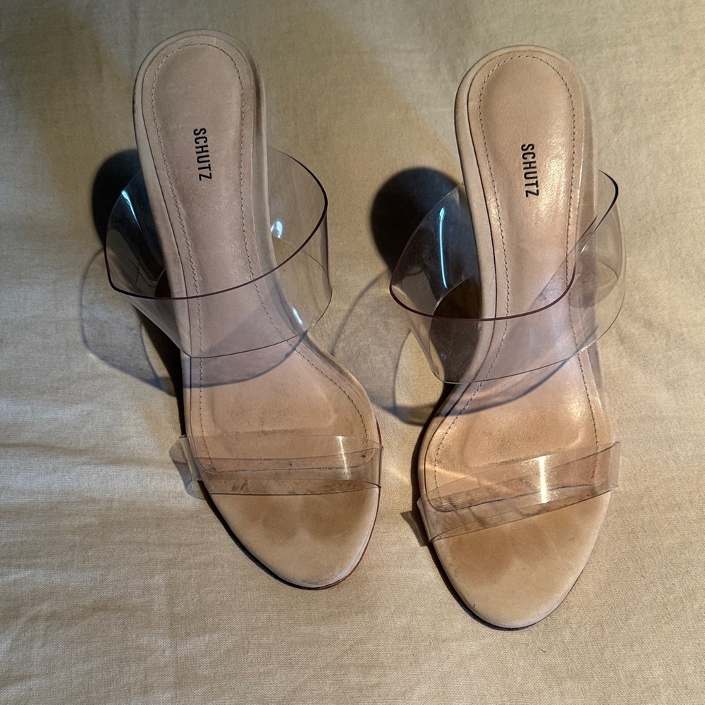 SCHUTZ Women's Transparent Strap Heels